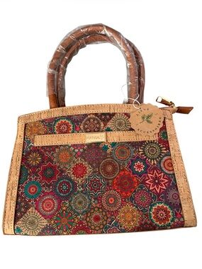 Liège Accessories Portugal Cork Handbag NWT – Printed Front – Made in Portugal